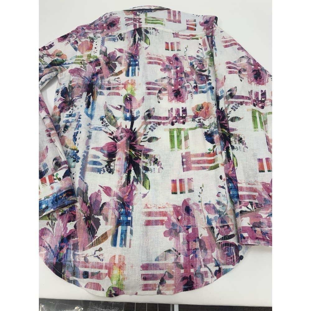 NWT Robert Graham CALDWELLS Linen Cotton Blend Watercolor Button Shirt XS $198 - Picture 11 of 13